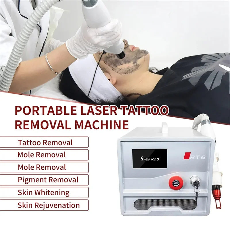 

Tattoo Removal ND Yag Laser Machine Freckle Pigment Removal Portable Picosecond Laser Skin Rejuvenation Whitening with 4 Probes