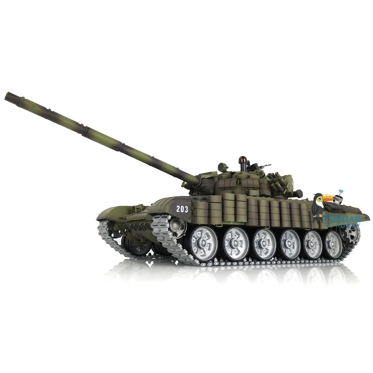 Henglong T72 RC Battle Tank 1/16 RTR 7.0 Mainboard 3939 Armor Metal Tracks Wheel Wireless Battle Tank for Boys TH20574-SMT1