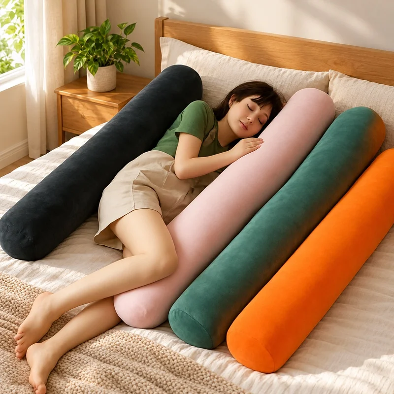 Extra-Long Pregnancy Bolster Cushion for Side Sleeping and Bedtime Reading, Versatile Comfort Support Pillow