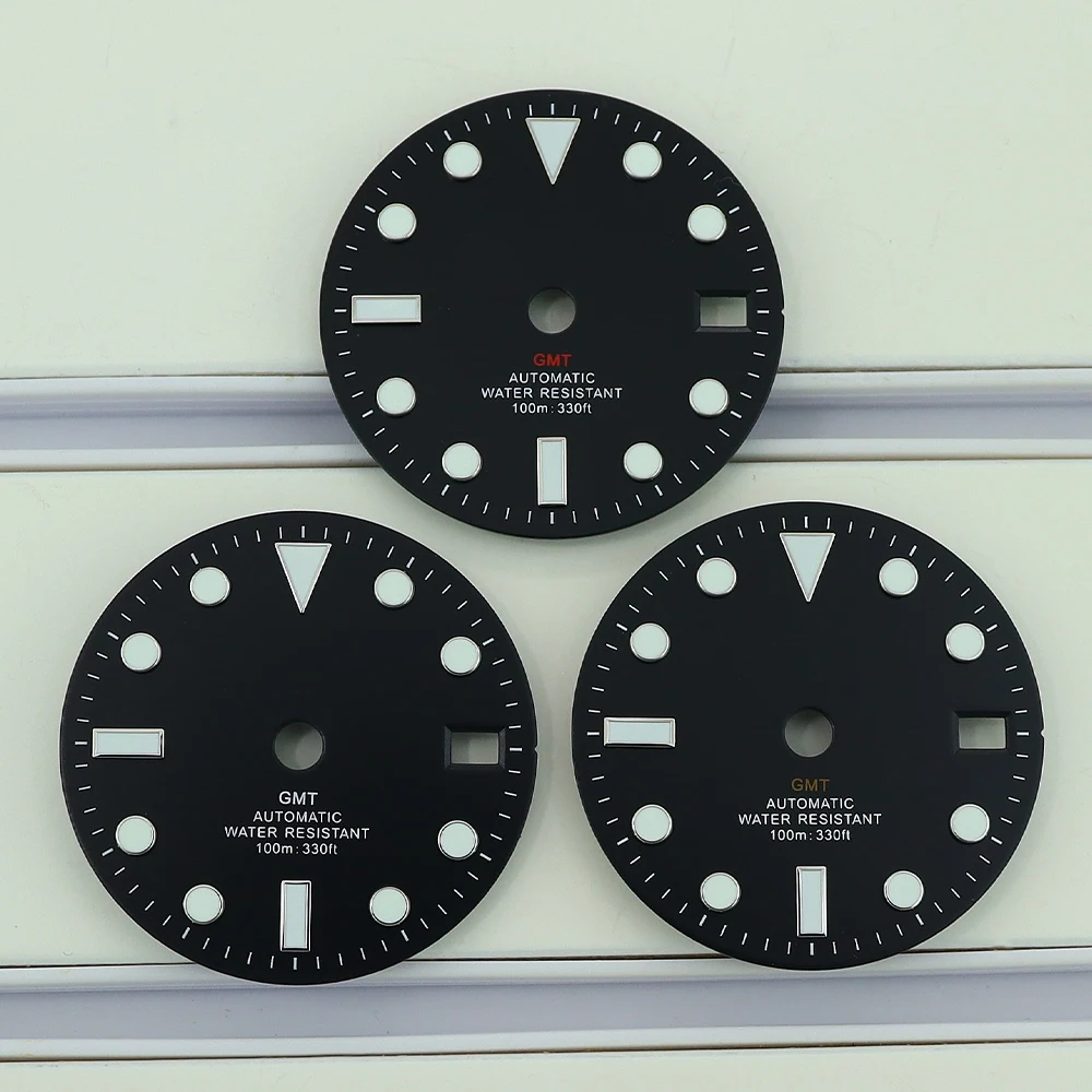 28.5mm NH35 Dial Fits NH34 NH35 Movement Watch Accessories NH34 Hands Single Calendar Dial Luminous GMT Hands Watches For Men image 5