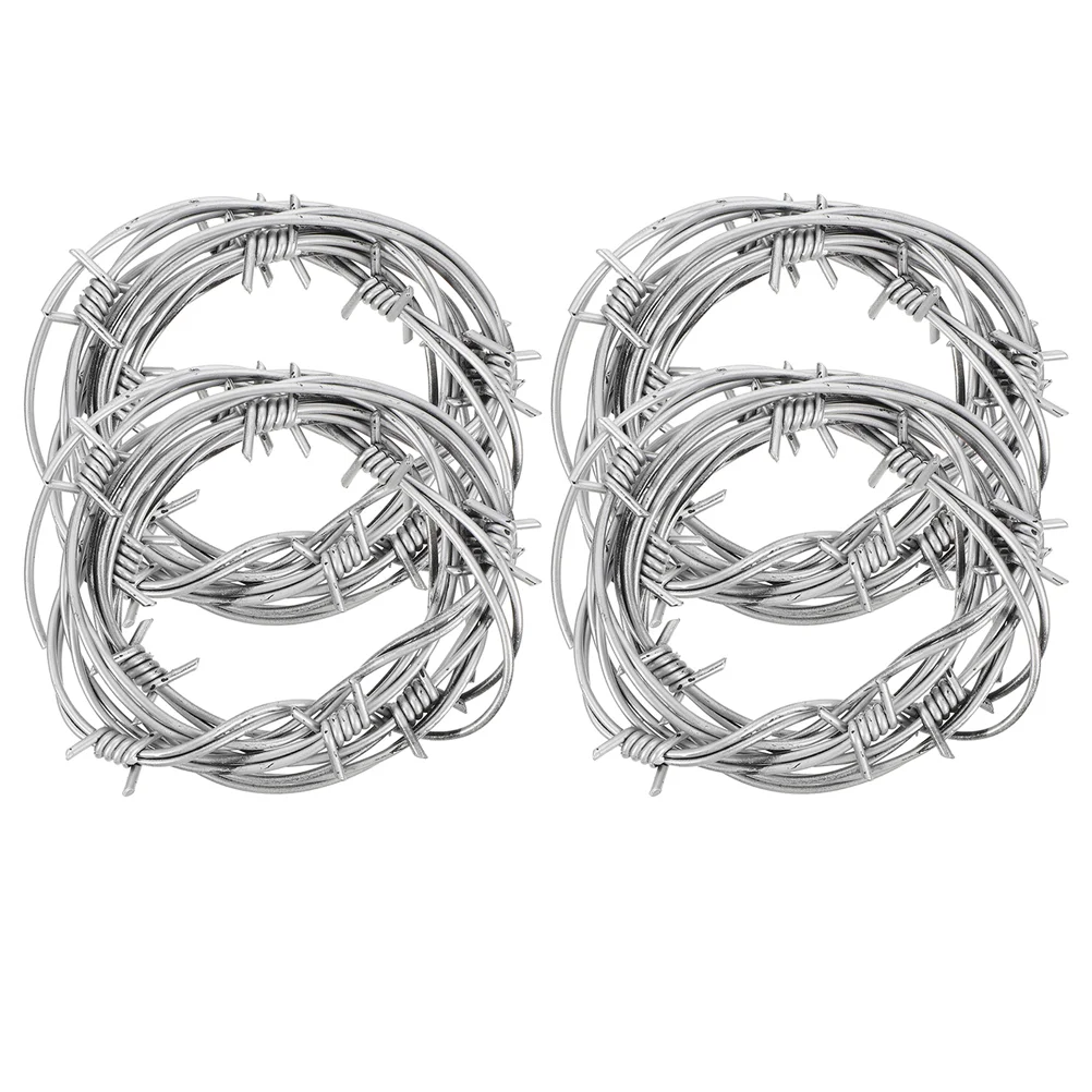 

4 Pcs Simulation Wire Chain Halloween Decor Decorations Prop Barbed Wires Adornment Steel