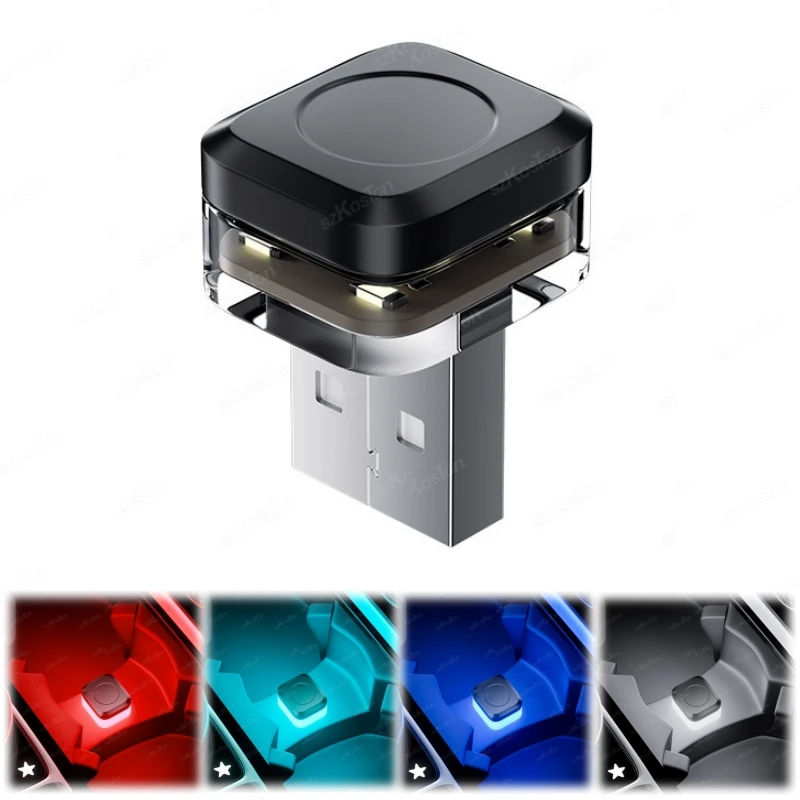 

Автомобильные мини-USB LED-светильники для создания атмосферы, декоративные неоновые лампы для салона автомобиля, ночное освещение, универсальные, портативные, с функцией Plug and Play.