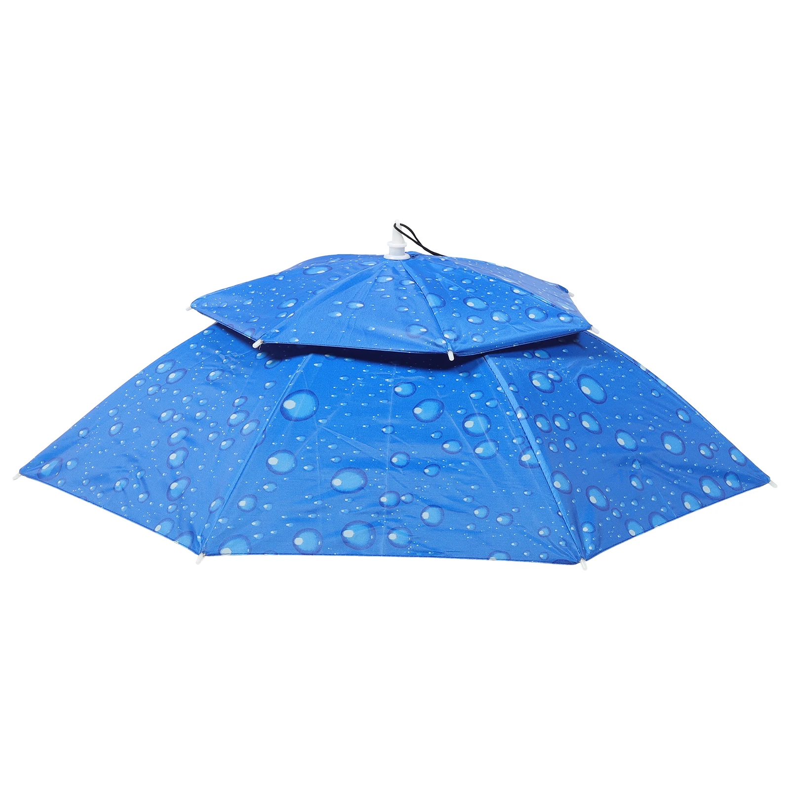 

Double-layer Sunscreen Umbrella Hat Folding Water Drop Design Oxford Fabric Portable Headwear UV Protection Rainproof Adjustable
