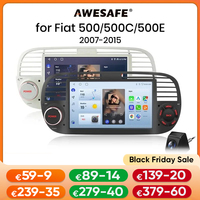 AWESAFE Wireless CarPlay for Apple Android 13 Auto Radio for FIAT 500 Abarth 2007 2008 2009-2015 Multimedia Screen Stereo GPS