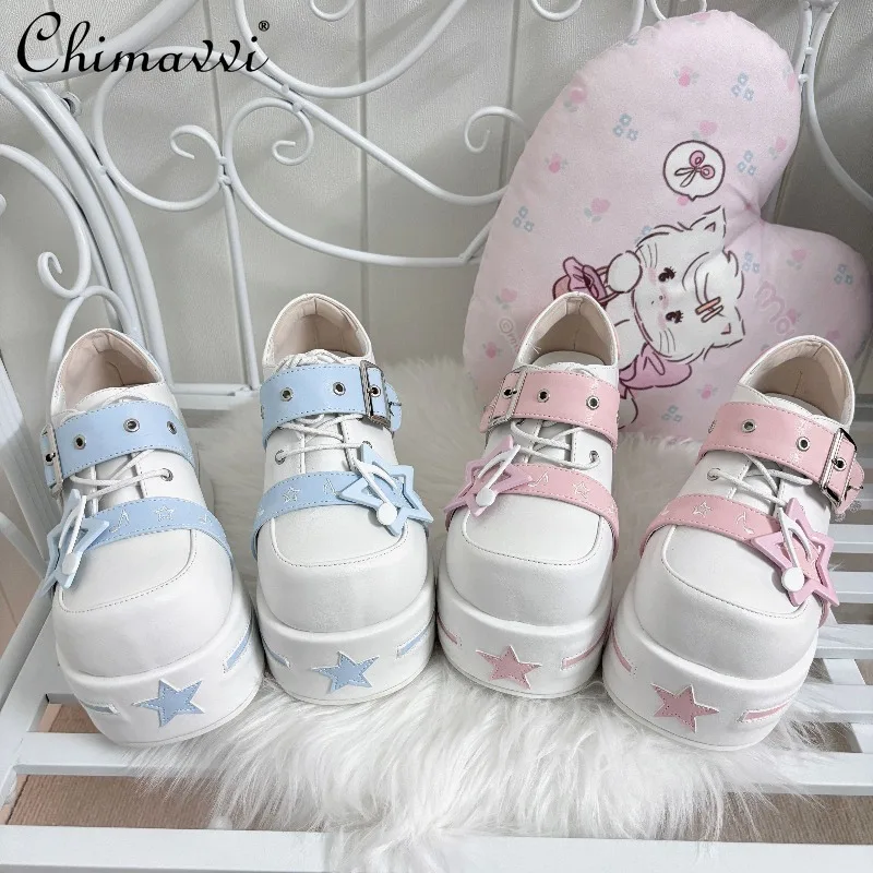 

Original Subculture Round Toe Thick Sole Shoes Japanese Punk Sweet Cool Girl Platform Shoes Women Student Lolita High Heels