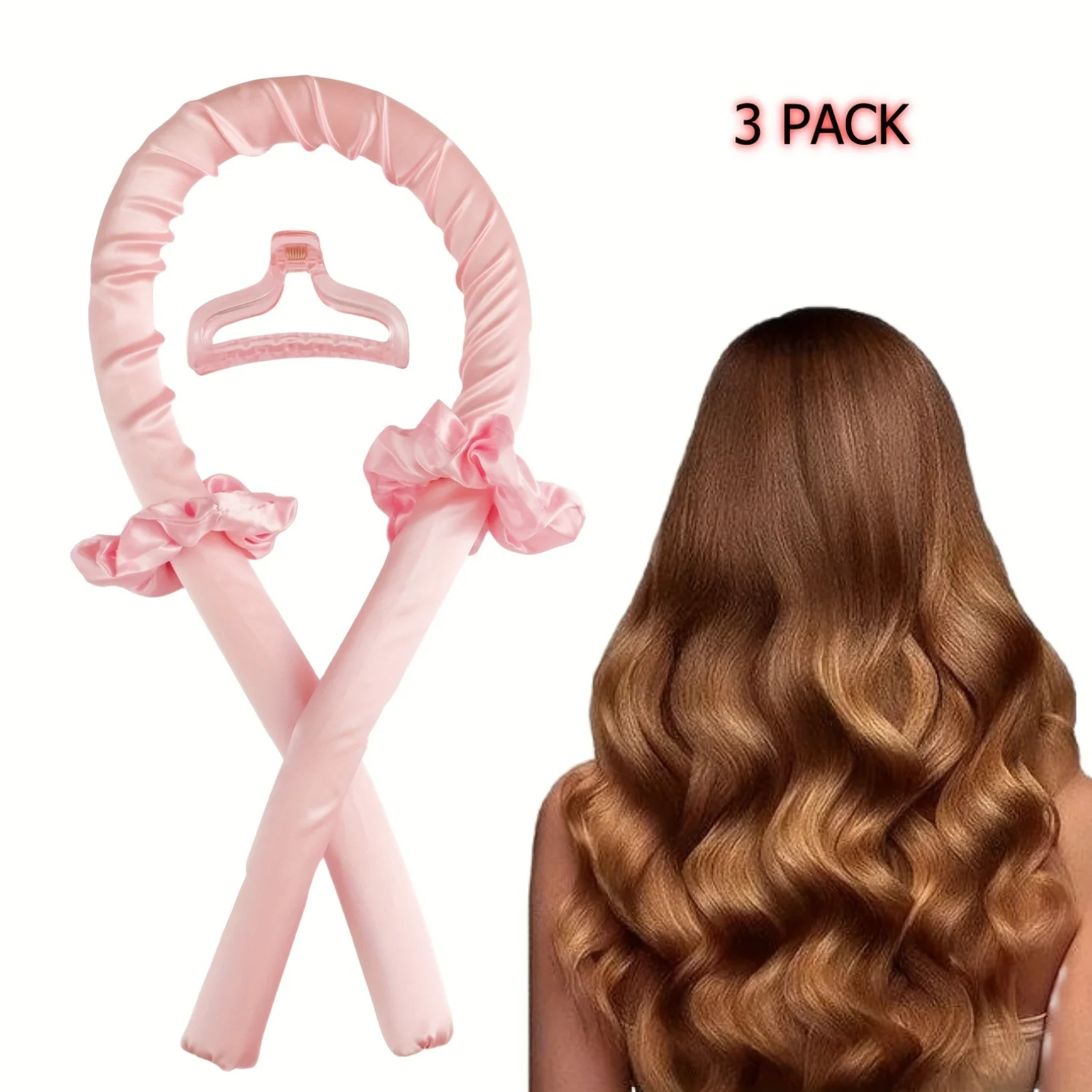 3-Pack Heatless Curls Headband Heatless Curling Ribbon Overnight Silky Satin Hair Curler DIY Hair Styling Tools