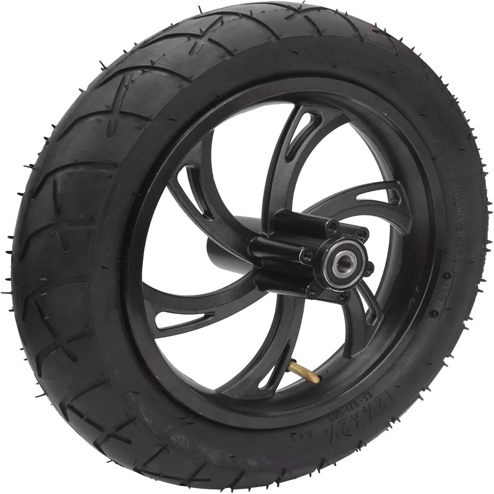 12 1/2X2 1/4 Size Electric Scooter Wheel Rubber Tire Tubeless Design Scooter Tire Replacement Aluminum Alloy Hub