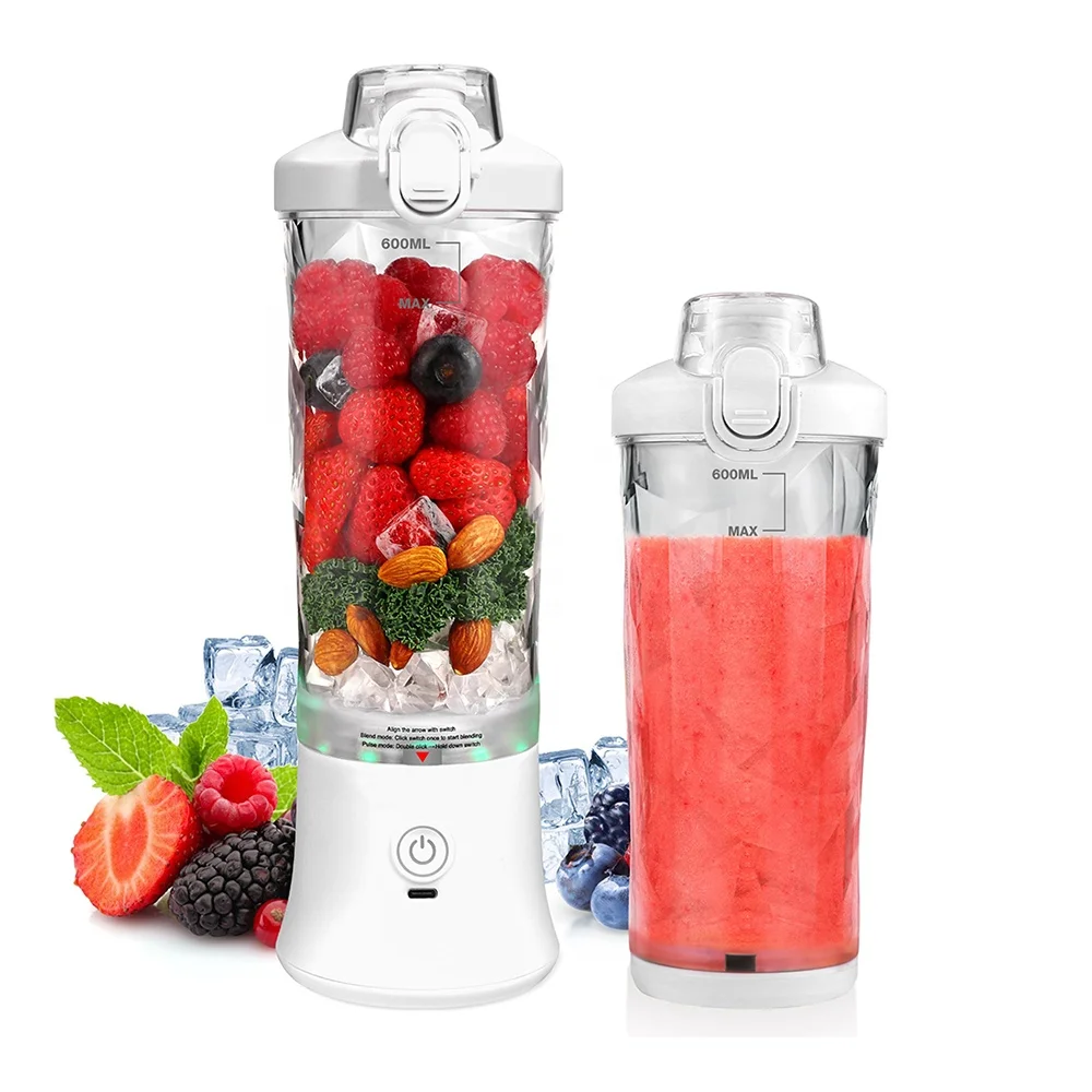 Portable 6-Blade Battery-Powered Hand Blender With USB Charging Custom Logo Mini Cup One-Click Cleaning For Outdoor Use & Cars