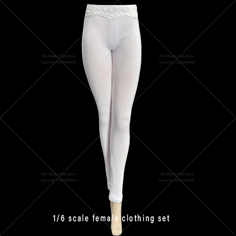 Black/White Color 1/6 Scale Elastic Sports Pants Bottoming Slim Trousers Pantyhose for 12Inch Female Action Figure Model Doll