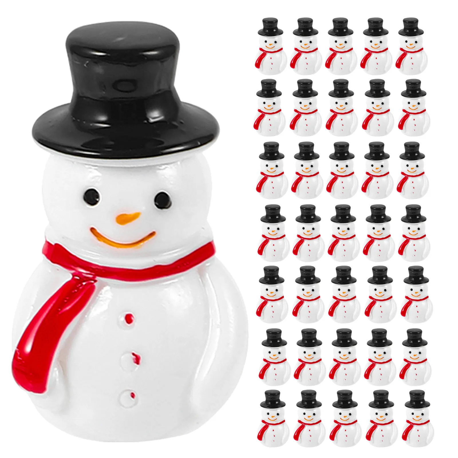 

100Pcs Miniature Resin Snowman Figurines Festive Holiday Decor Christmas Mini Snowman for DIY Crafts Miniatures Fairy