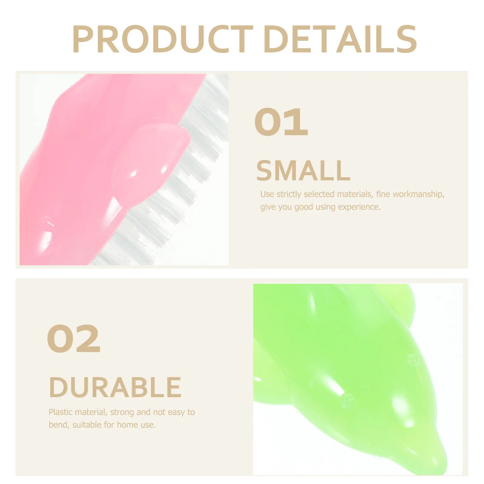 

Набор из 4 гибких кистей для маникюра в форме дельфина, с мягкой щетиной, для чистки ногтей, с удобной ручкой, маленькие, портативные