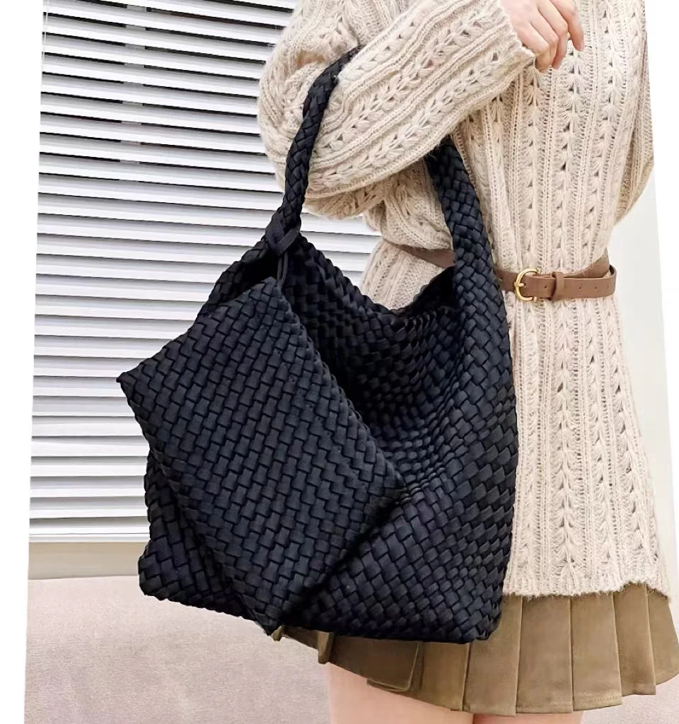 Casual Tote Bag Handmade Woven Bag Neoprene Bag Luxury Designer Lady Bags For Woman