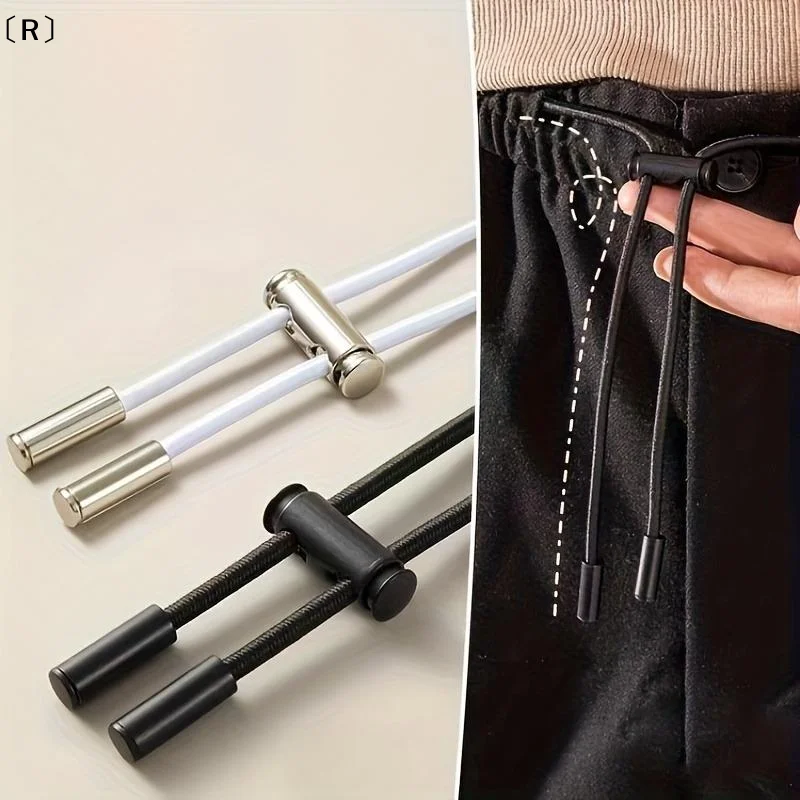 〔R〕10Pcs No Tie Shoelace Locks Spring Buckle Adjustable Metal Clips No Install Sturdy Durable For Hoodies Jacket