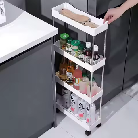 New Kitchen Narrow Cabinet Living Room Floor Partition Frame Home Bathroom Cabinet