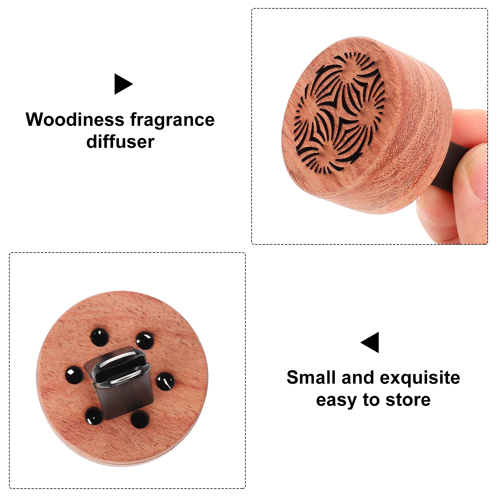 

1Pcs Wooden Car Mounted Aroma Diffuser Essential Oil Diffuser Rosewood Car Interior Decor Air Freshener Relaxation Aromatherapy