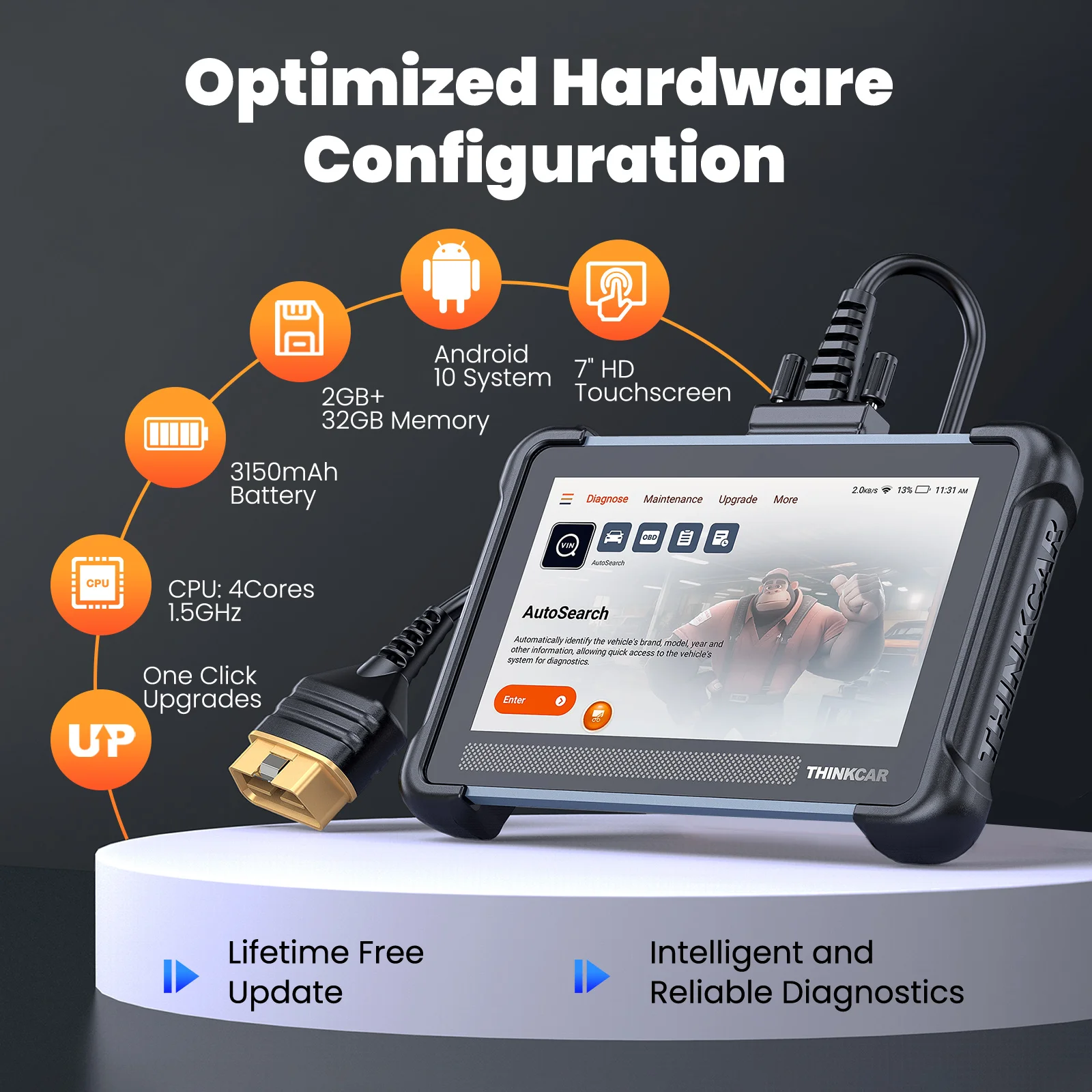 THINKCAR THINKSCAN 672 OBD2 Scanner CAN FD obd2 Tool Bi-directional Control Full System Diagnosis 28 Resets Free for Life