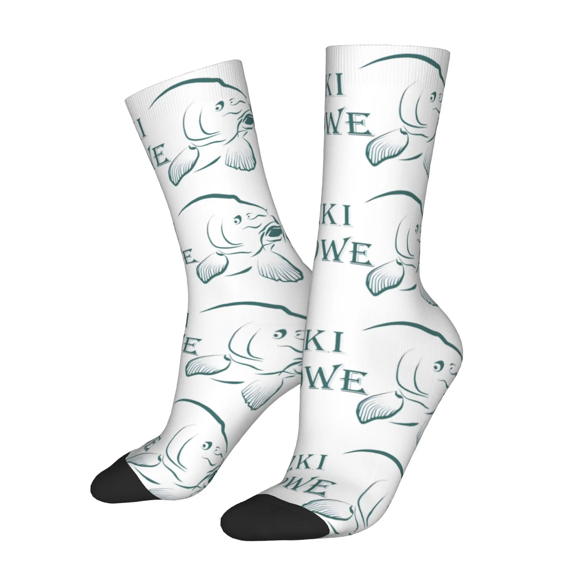 

Funny Sock for Men Fishing Fish Pattern Hip Hop Harajuku Happy Breathable Pattern Printed Crew Sock Seamless Gift