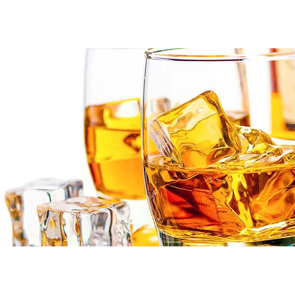 

80Pcs Clear Fake Ice Cubes Premium Material Highly Transparent Display Decoration Cake Coffee Shop Props Fake Ice Cubes