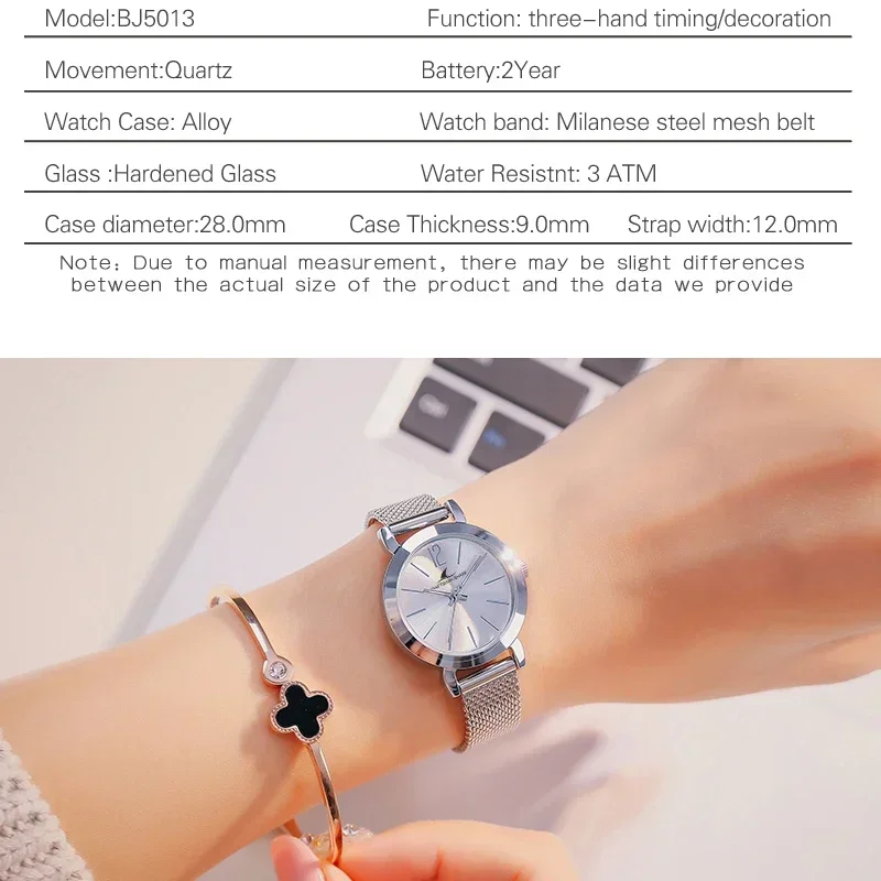 Top Brand Womens Watches Luxury Waterproof Watch Fashion Ladies Stainless Steel Ultra-Thin Casual Wristwatch Quartz Clock