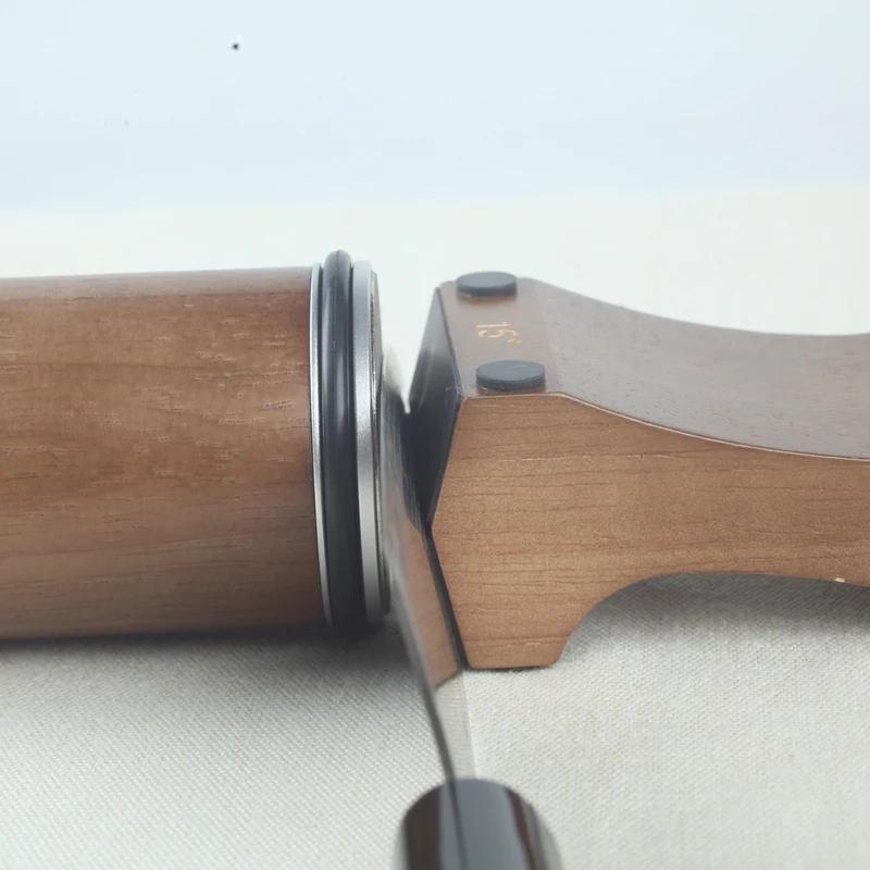 Professional Roller Knife Sharpener12/15/18/20° Angle Anti-slip Wooden Base Kitchen Effortless Sharpening Grinding Stone Set