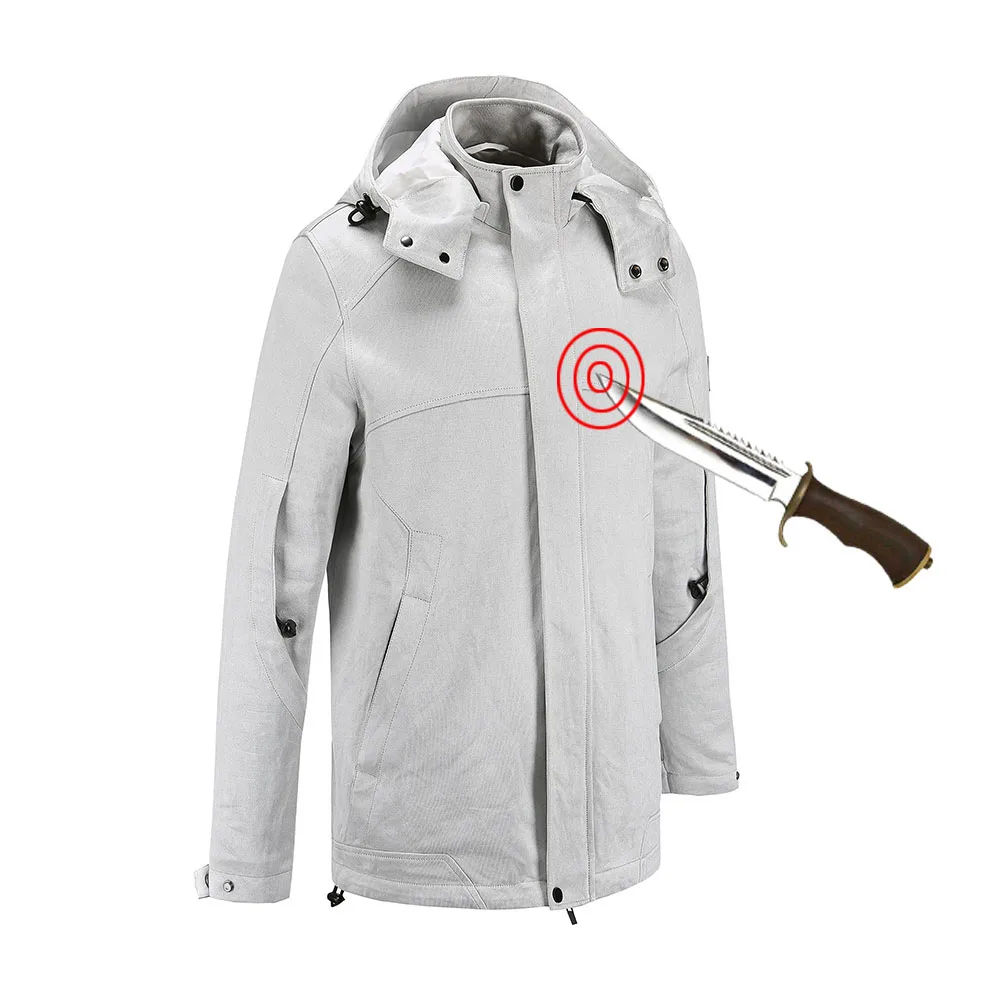 Sturdyarmor Anti-cut Personal Security Safety Protection Jacket Coat Knife Stab Cut Proof Slash Resistant Hoddies for Men