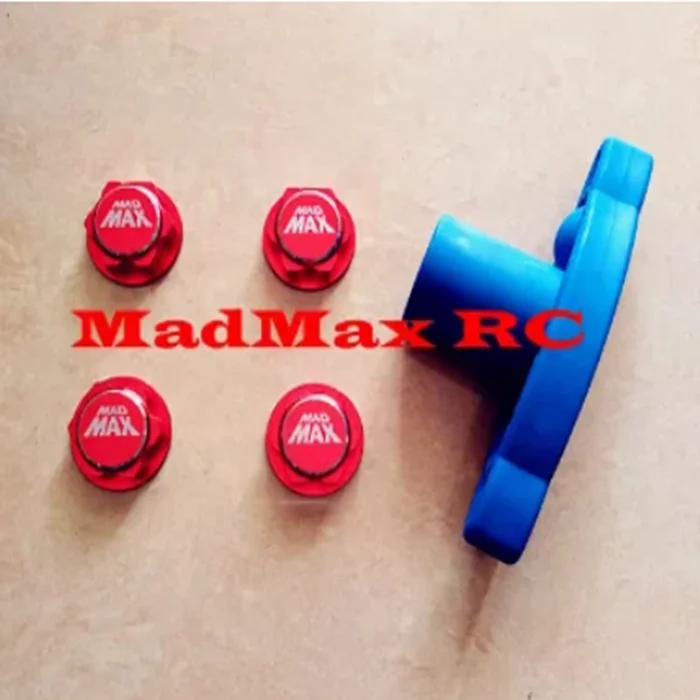 MADMAX Large X TRAXXAS 1/5 X-MAXX 8S upgraded aluminum cap, blue red black, with original wheels