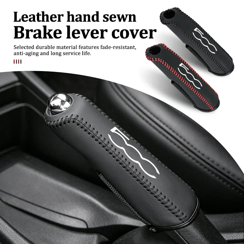Anti-Slip Wear Resistant Handbrake Grip Sleeve, Car Hand Brake Cover For Fiat Abarth 500 Tipo Palio Bravo Punto, Auto Interior A