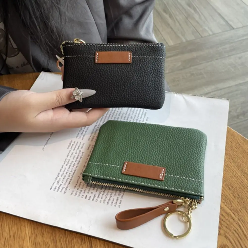 男性と女性のための本革カードホルダー,財布,キーホルダー,ジッパー,超薄型,新品