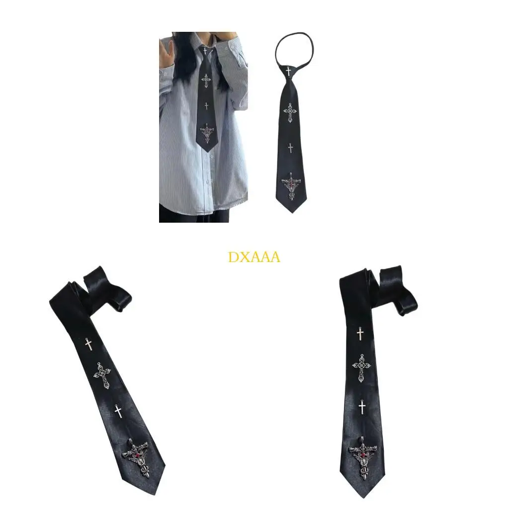 

DXAA Uniform Pre Tied Tie for Girls Senior School Lady Uniform Pre-tied Tie Elegant Look for Business and Office Use