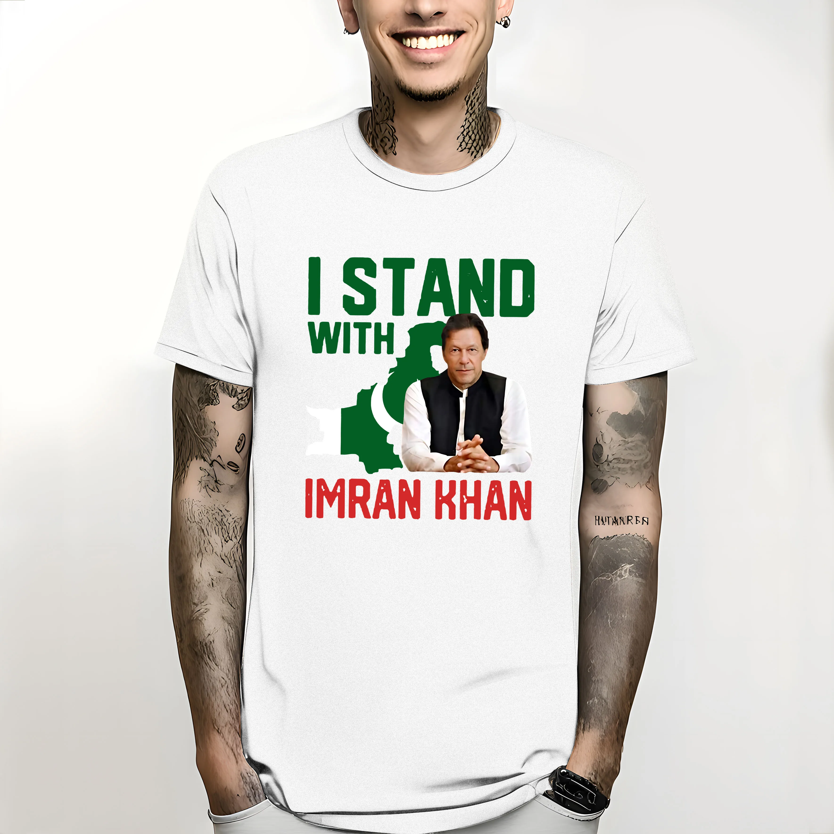 T-Shirt summer clothes customizeds I stand with Imran Khan harajuku men clothing graphic t shirts 100% cotton Printing Tee tops