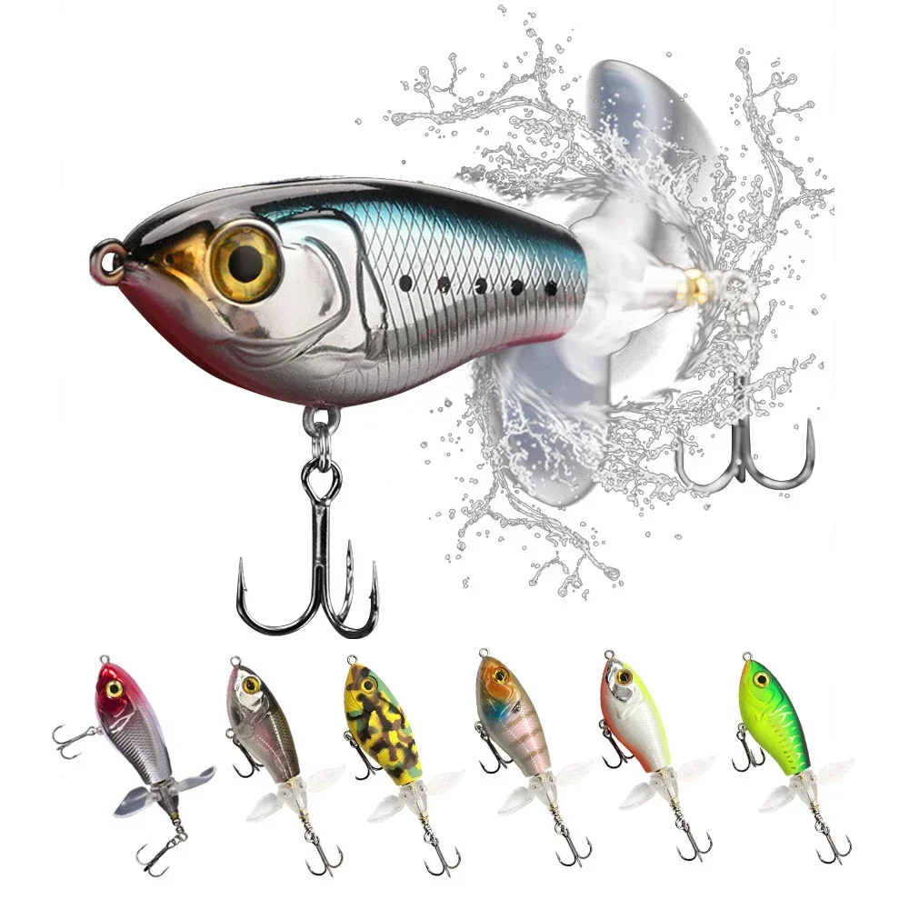 

7 шт. Whopper, рыболовная приманка с крючком, 16 г, Topwater, плавающий двойной пропеллер, мягкая вращающаяся приманка для ловли карпа, окуня, жесткая приманка с двойным винтом