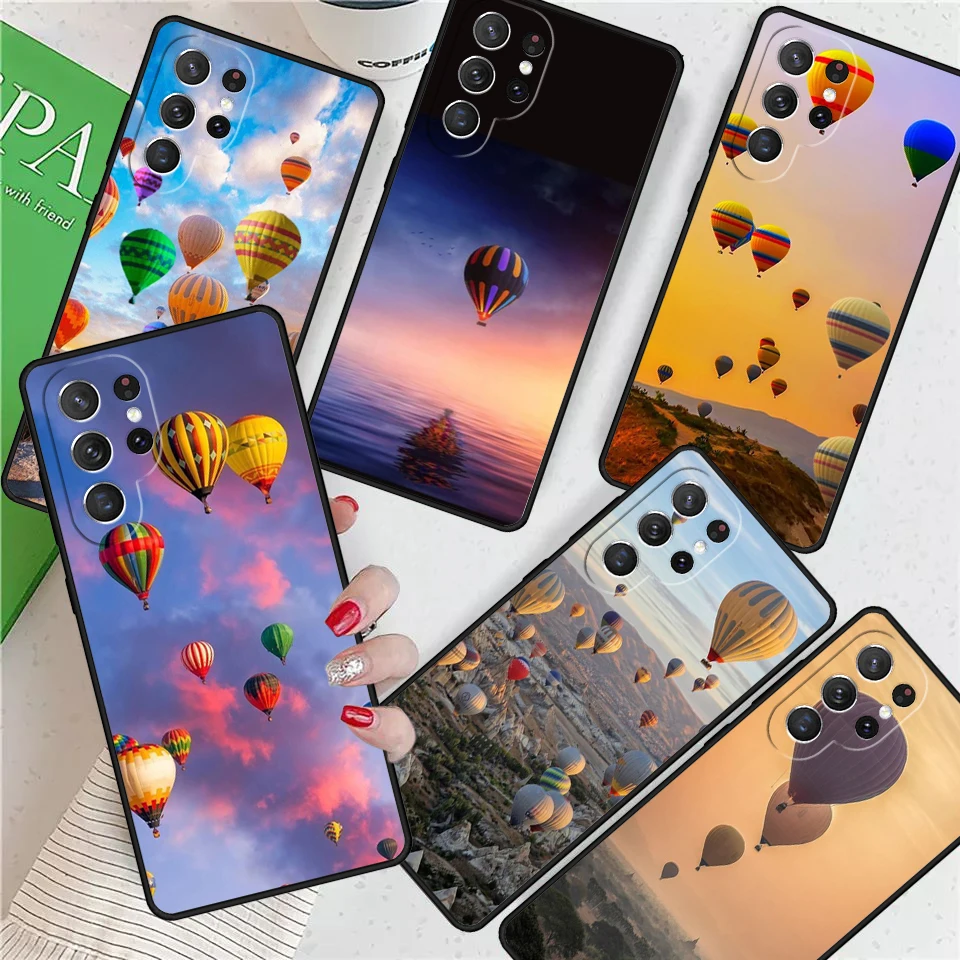 Hot Air Balloons Sunset For Samsung Galaxy S24 Ultra S21 S22 S8 S9 S10E Note 10 20 Plus FE S23 Phone case Cover Coque