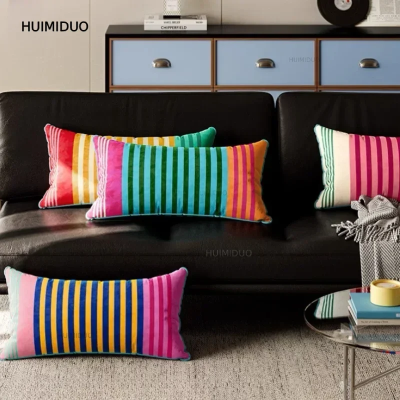 Stripe Rainbow Pillows 30x70CM R20x45CM Bedding Cushion Retro Geometric Decorative Pillow For Sofa Chair Home Decorations
