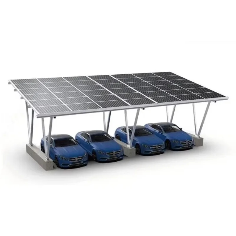Heavy Duty Solar Carport Mounting System with Aluminum Rail & Galvanized Steel Structure - Detail 1