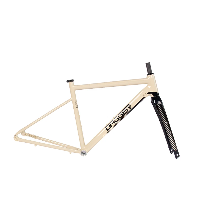 Gravel Aluminum Alloy Road Frame, Carbon Fiber Bucket Axle Front Fork Internal Wiring Rack Frame