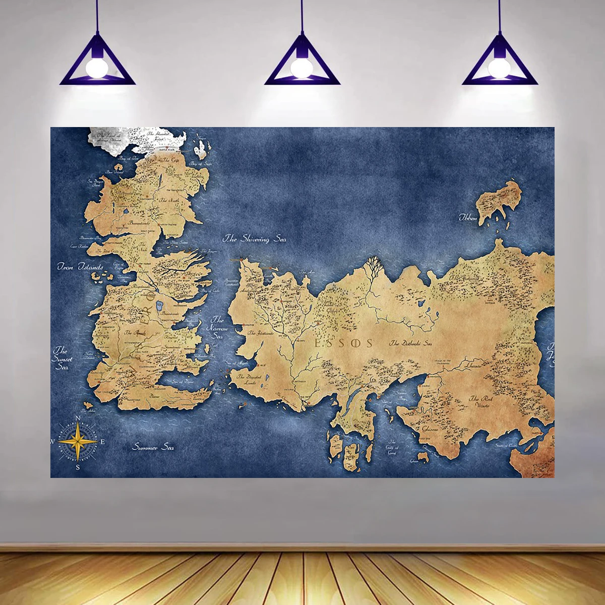 

Westeros Seven Kingdom Map Happy Birthday Photography Backdrop Background Banner Livingroom Bedroom Wall Decoration Theme Party