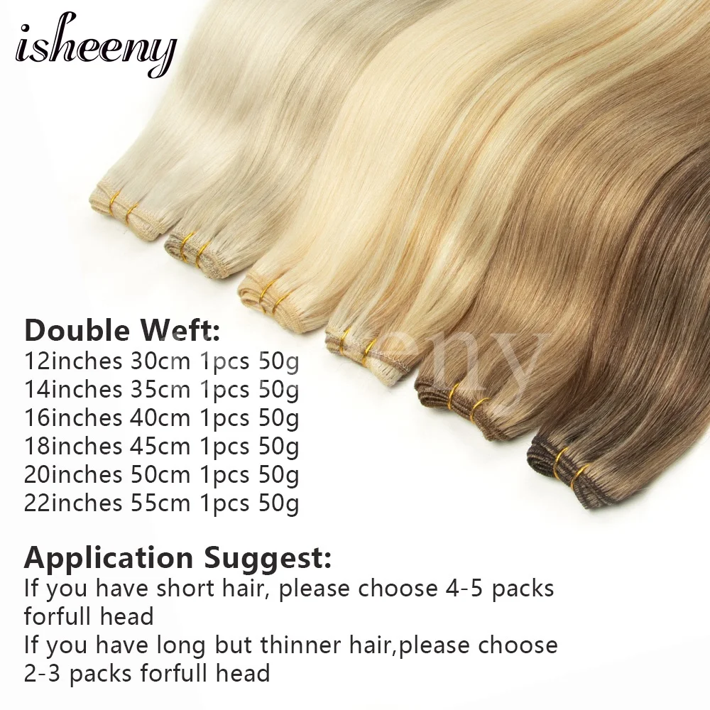 Straight Human Hair Weft Weaves 12