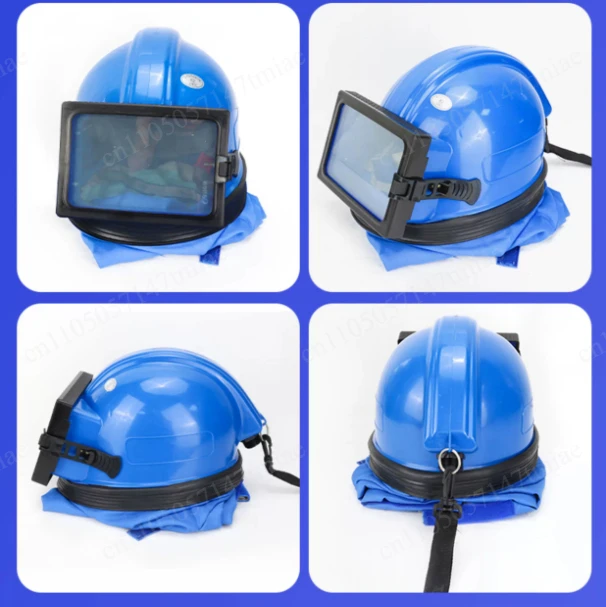 

Air Conditioning Oxygen Supply Sandblasting Helmet Flat Glass Lens Sandblasting Cap One-piece Two-piece Sandblasting