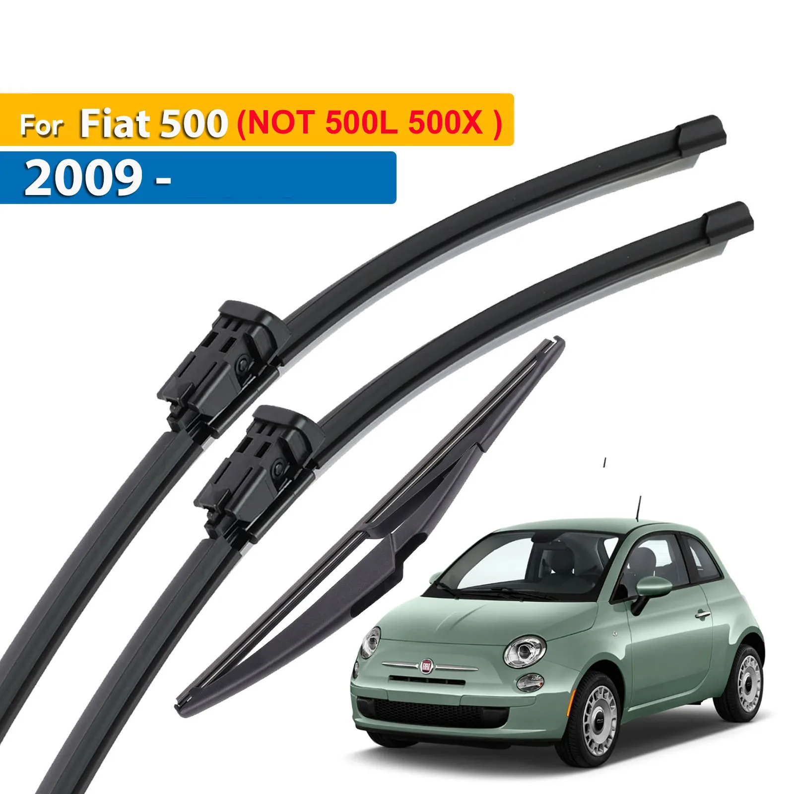 

Erick's Wiper LHD Front & Rear Wiper Blades For Fiat 500 312 2007 - 2024 Windshield Windscreen Window Brush 24''+14''+12''