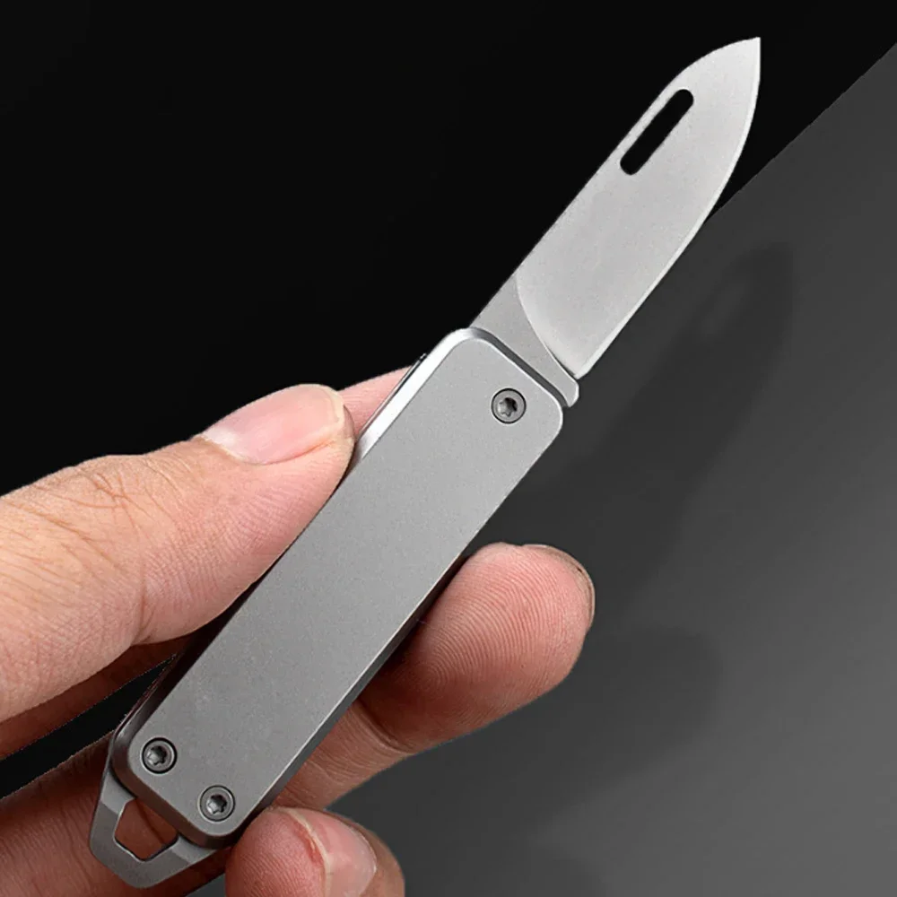 Refined all steel integrated folding knife for outdoor camping EDC unboxing, portable pocket, sharp blade, hand polished blade