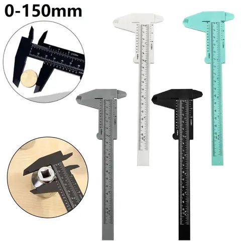 Plastic Vernier Caliper 0 to 150mm Double Scale Measuring Tool for Accurate Jewelry and Small Object Measurement on