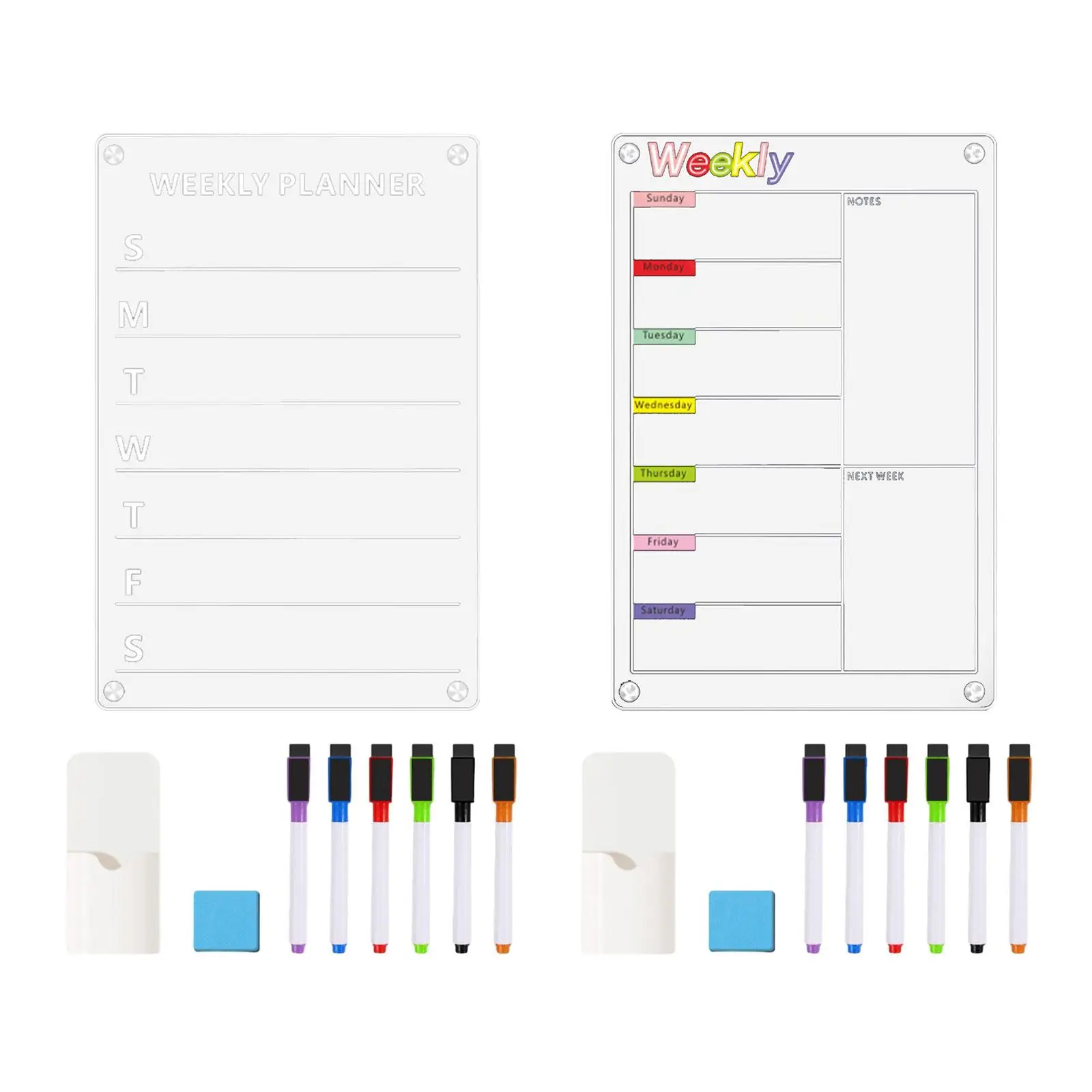 กระดานเตือนความจำปฏิทินแม่เหล็กกระดานวางแผนลบได้สำหรับตู้เย็นบอร์ดวางแผนรายสัปดาห์แบบพกพาสำหรับครอบครัวสำนักงานห้องครัวบ้าน