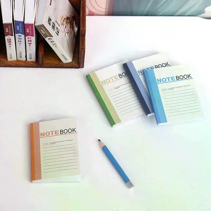 /Cna/1/12 Dollhouse Mini Notebook Exercise Book Model 4Pcs Dollhouse Study Decoration Dolls House School Stationery Accessories