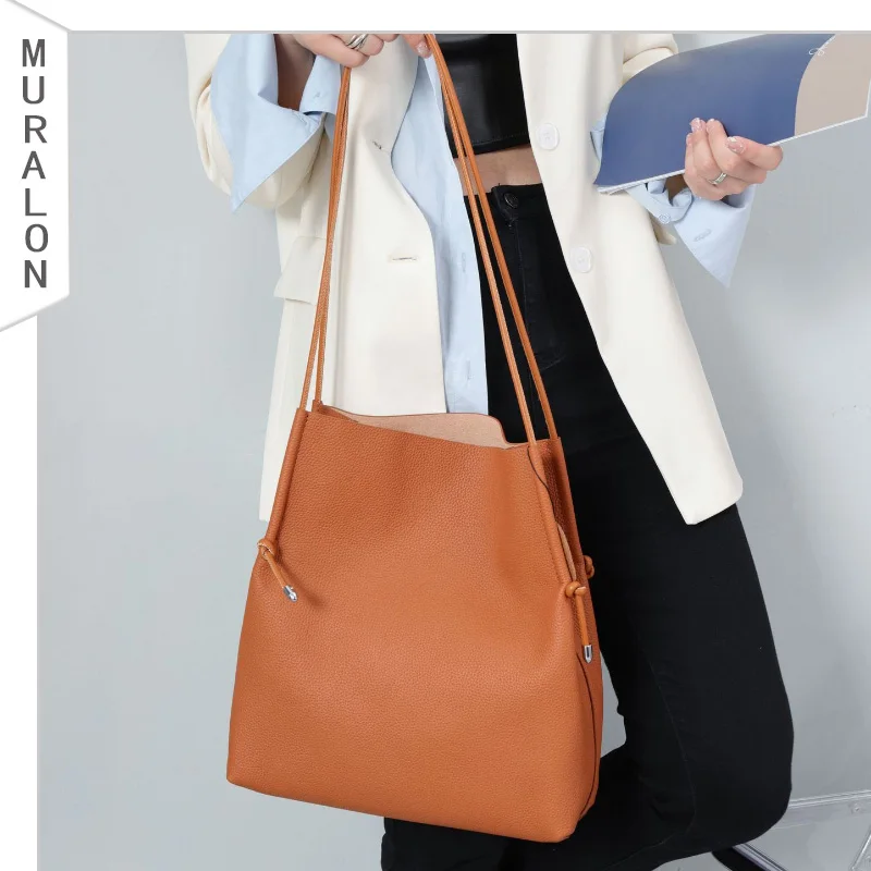 High Quality Large Capacity Handbag New Soft Leather Single Shoulder Messenger Bag Versatile Fashion Shopper Bag for Women