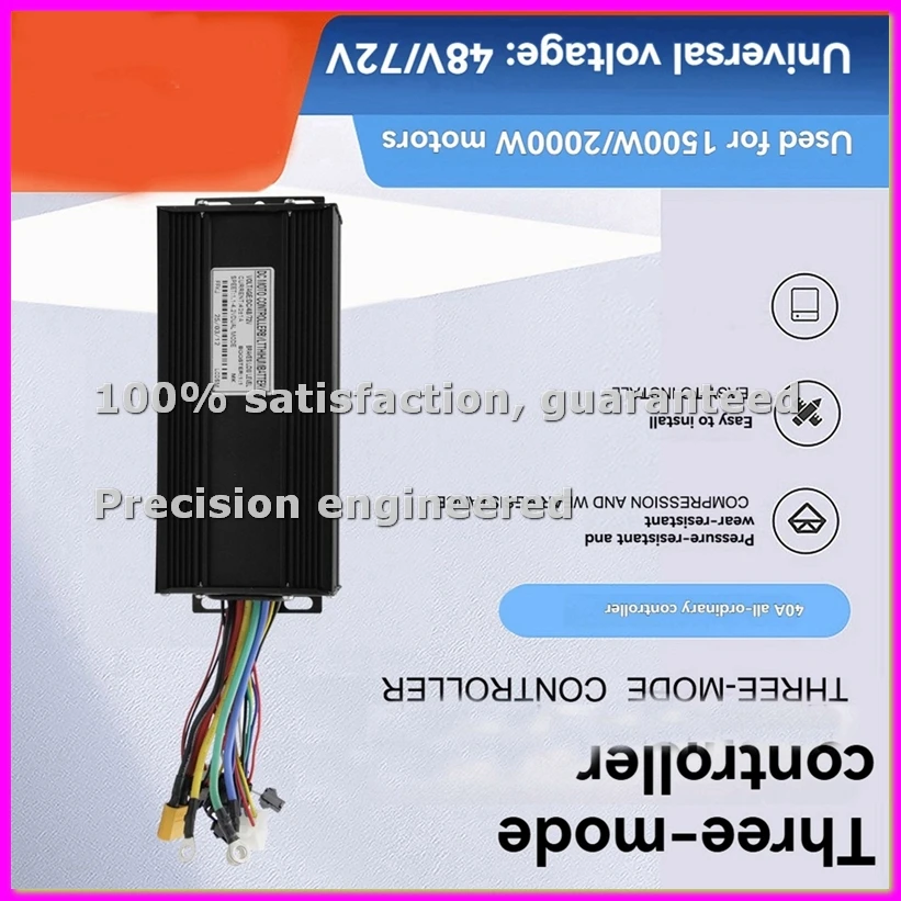 

Ebike 3 Mode 48V52V60V72V 40A Controller 15 Tubes for 1500W/2000W Motor Electric Scooter Parts Ebike Controller-BCBW