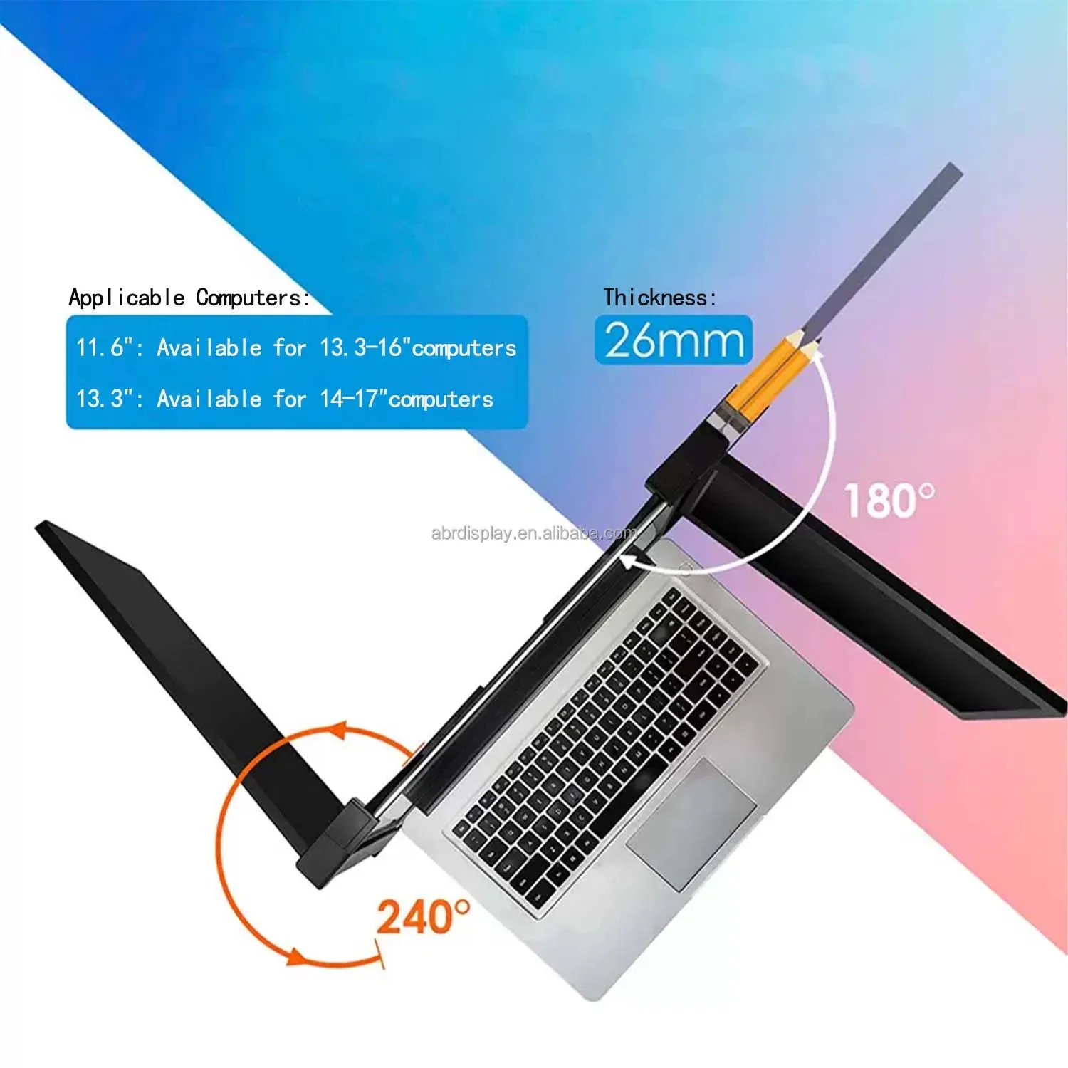 2024 Wholesale USB C HDR 1080P IPS Portable 15.4 Inch Laptop Triple Screen Laptop Screen Extender