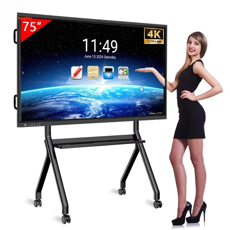 

75-дюймовые 4K цифровые интерактивные панели с мультитач-экраном для школьного обучения