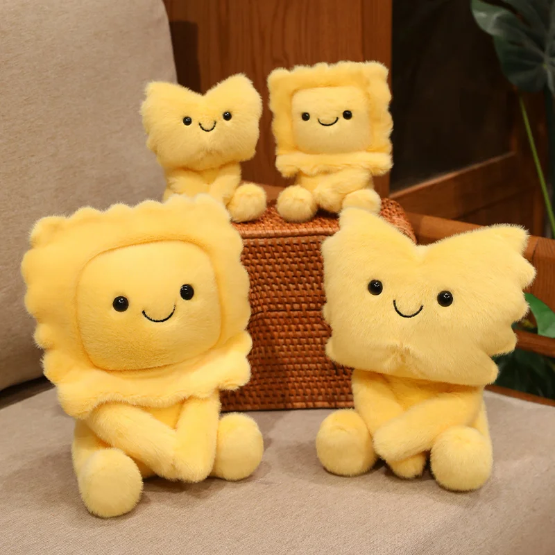 Stuffed Toy Multi Size Pale Yellow Food Figure for Tidy Desk Shelf Accent Soft Seated Decor and Calm Workspace Styling