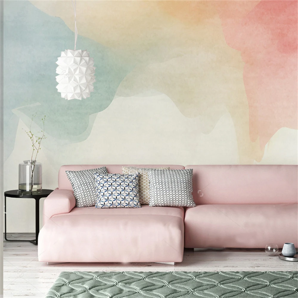 Custom Nordic color oil painting TV background wall painting living room art self-adhesive wallpaper bedroom  wall decor