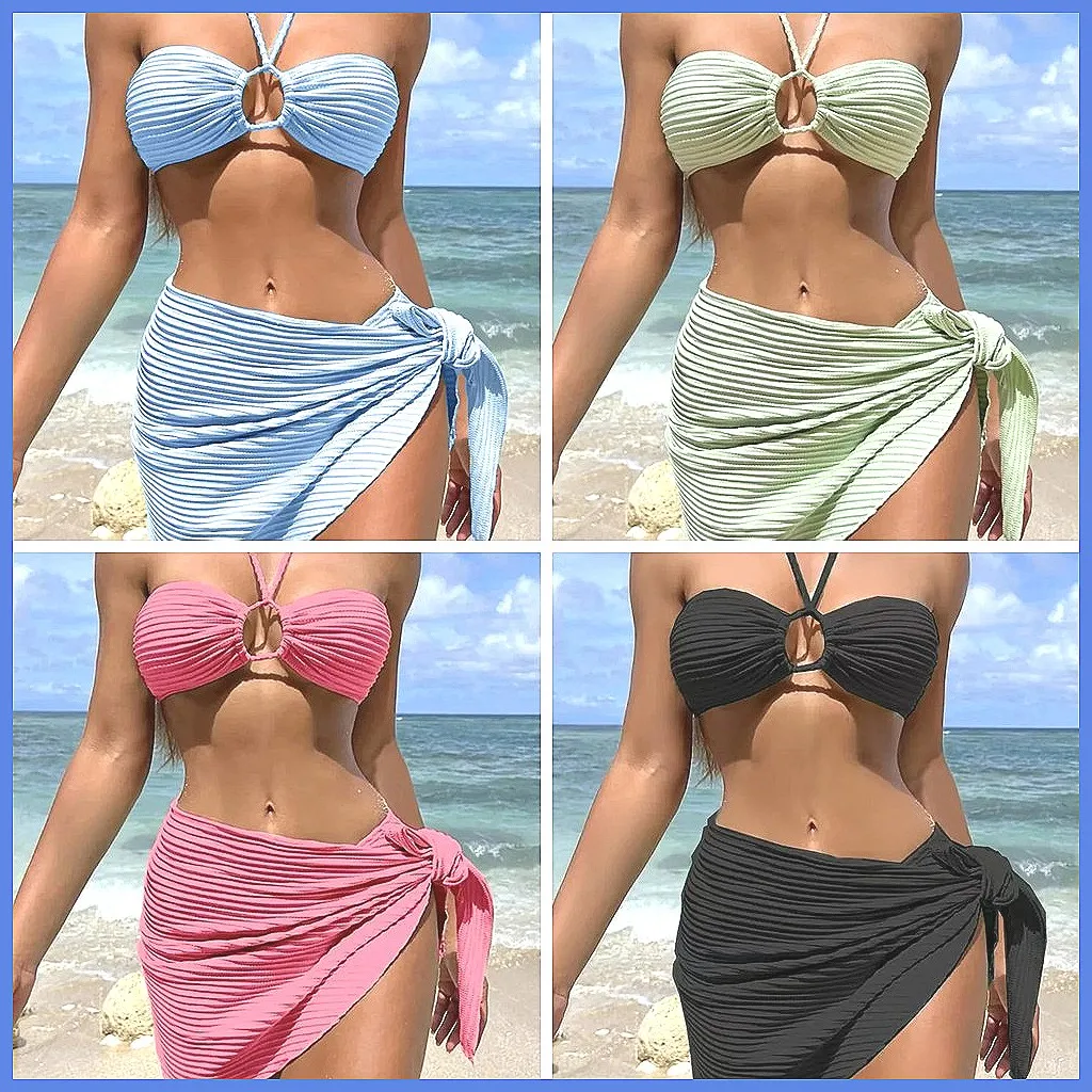

Sexy Brazilian Bikini Set 3-Piece Women's Swimwear Summer Beach Bathing Suits
